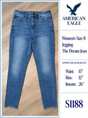 Super High Rise Jegging w/26" Inseam American Eagle Women's Size 8 Jeans S1188